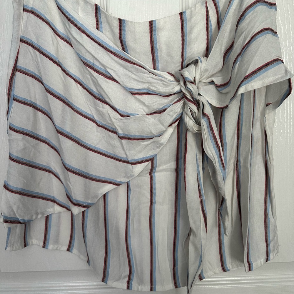 Striped Tie-Front Skirt